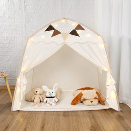 Tente enfant cabane intérieure blanc