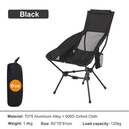 Chaise de camping pliante avec appui tête portable pour camping et randonnée