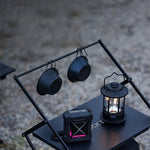 Table de camping noir multifonction - 3 étagères - Vignette | Tente Univers