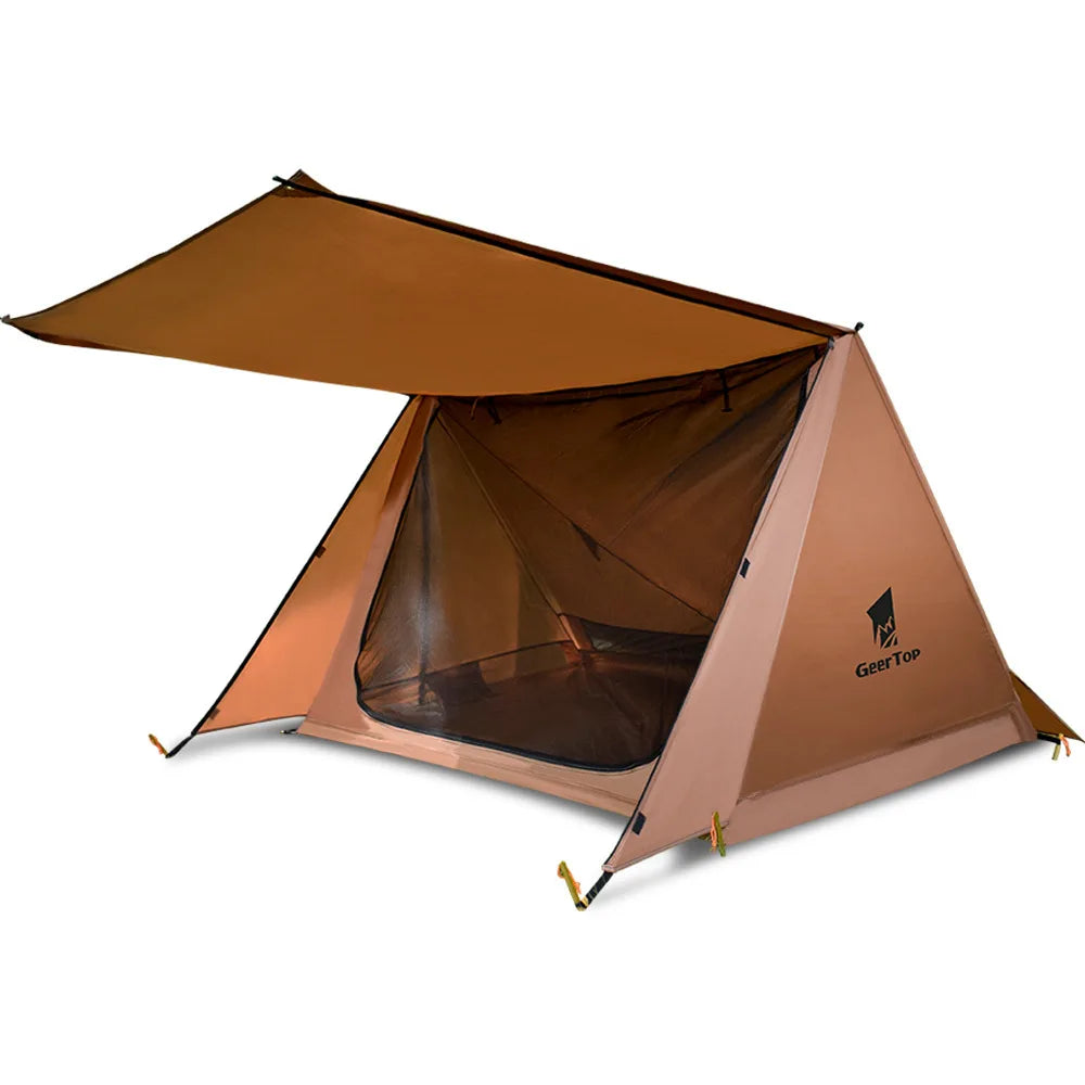 Tente trekking coupe-vent et ultralégère sans arceaux