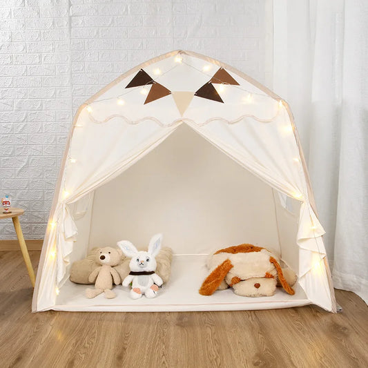 Tente enfant cabane intérieure blanc