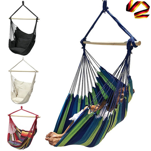 Hamac Filet Suspendu 290 X 150 Cm – 250 Kg Capacité – Hamac Camping Jardin Léger Respirant Pour Sieste Intérieur/Extérieur, Terrasse, Plage