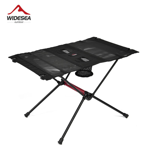 Table de camping pliante noir portable pour camping - 60x40x40cm