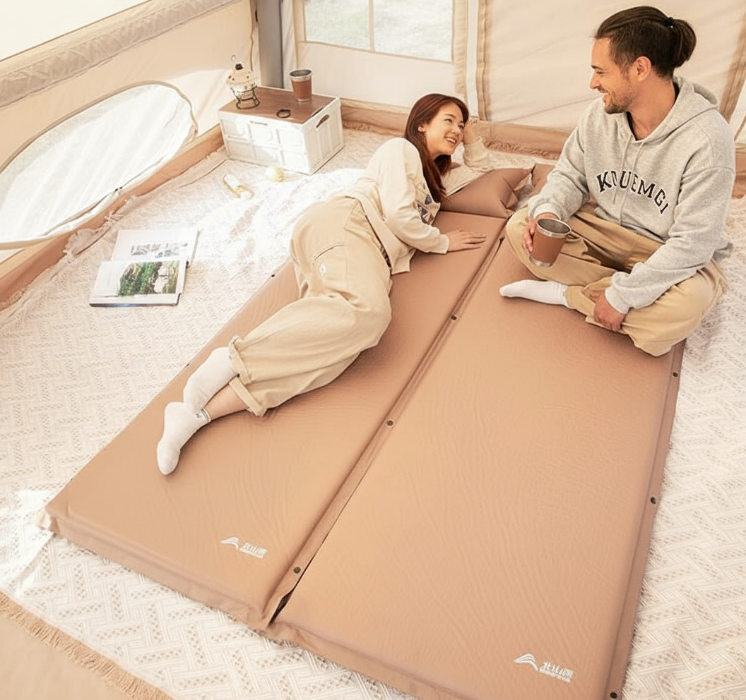 Matelas gonflable ultraléger modulable pour camping et randonnée