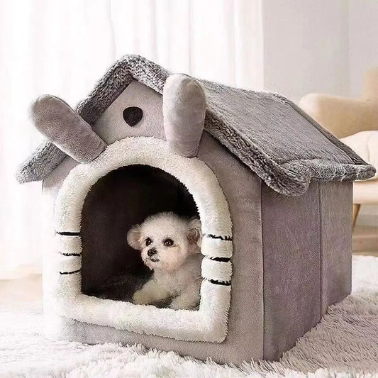 Tente pour chien style niche molletonée