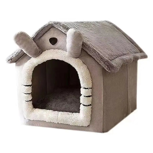 Tente pour chien style niche molletonée