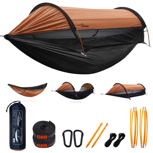 Hamac double de voyage avec protection solaire et moustiquaire - 290x140cm