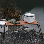 Table de camping pliante portable en bois pour camping - Vignette | Tente Univers