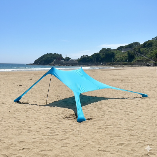 Tente de plage en voile pare-soleil