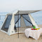 Tente de plage familiale avec auvent