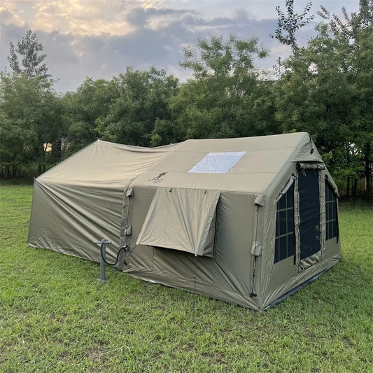 Tente gonflable 8,2 m² avec auvent intégré - 8 places