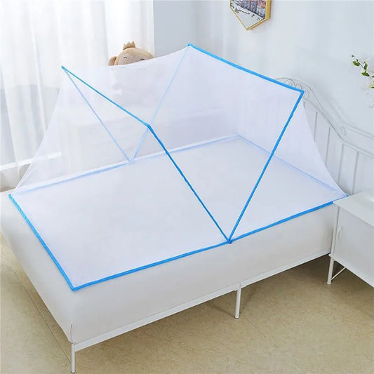 Tente moustiquaire pliante complète pour lit blanche