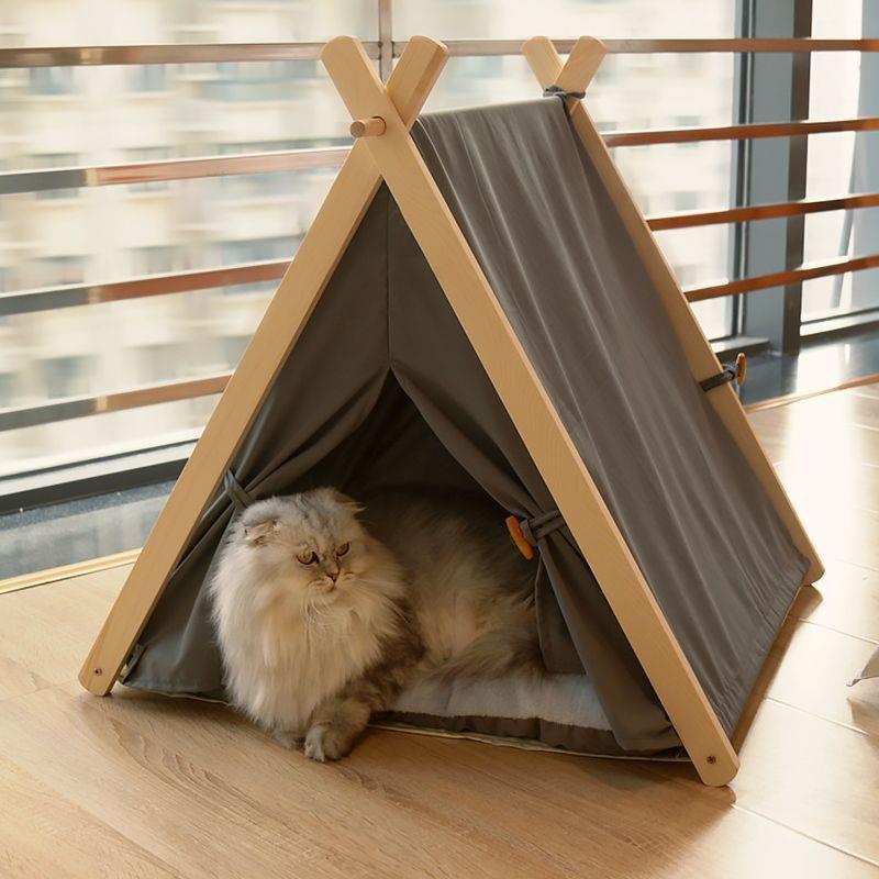 tente pour chat Tente pour chat et petit chien tipi avec lit d'hiver chaud et coussin