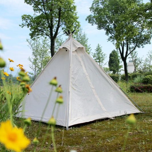 Tente tipi pyramide imperméable blanche - 3 places
