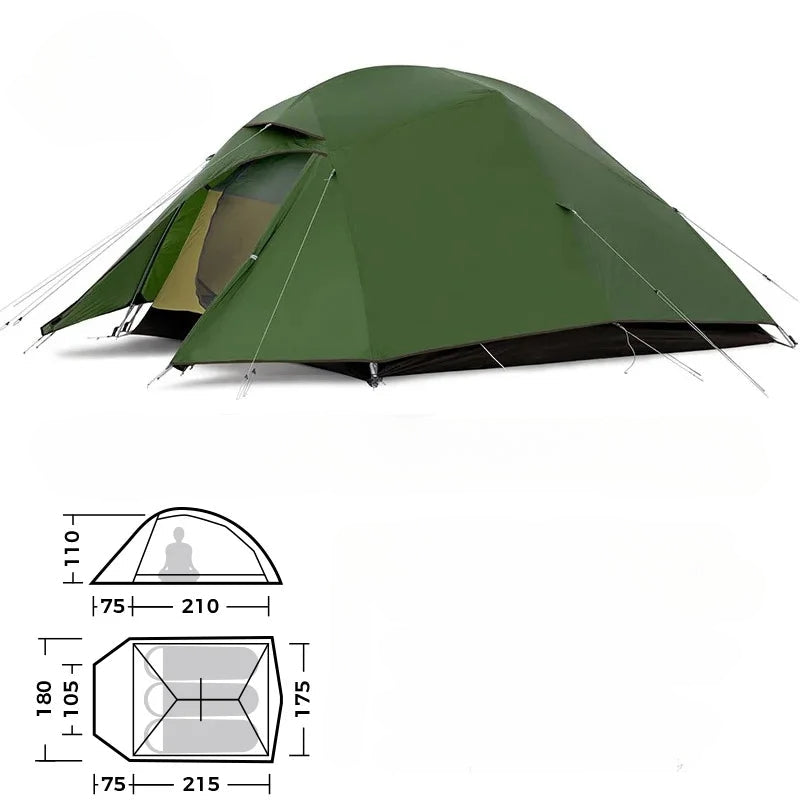 tente 3 places ultra légère Tente trekking ultralégère double-couche en nylon