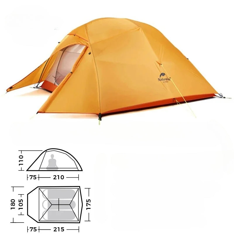 Tente trekking ultralégère double-couche en nylon